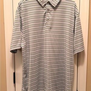 Men's Genteal Green Striped Preformance Polo